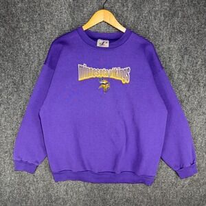 Vintage Logo Athletic Minnesota Vikings Sweatshirt Purple XL Embroidered NFL